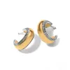 Interlok Noir Golden Small Hoop Earrings sold by Brighton