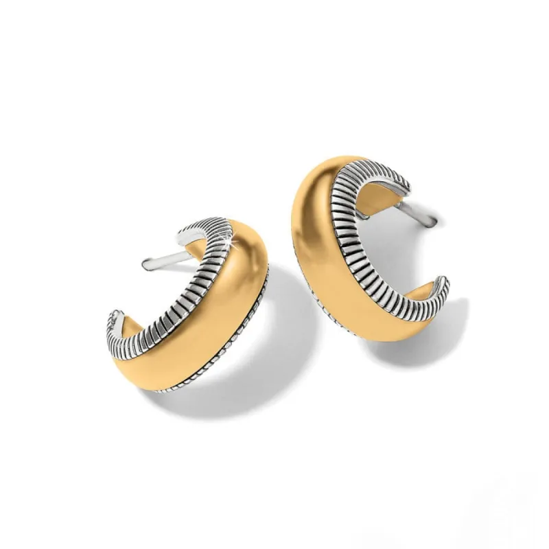 Interlok Noir Golden Small Hoop Earrings sold by Brighton