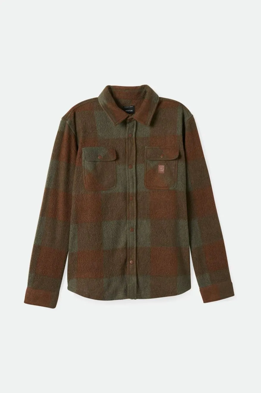 Bowery Arctic Stretch L/S Fleece - Bison/Olive Surplus sold by Brixton