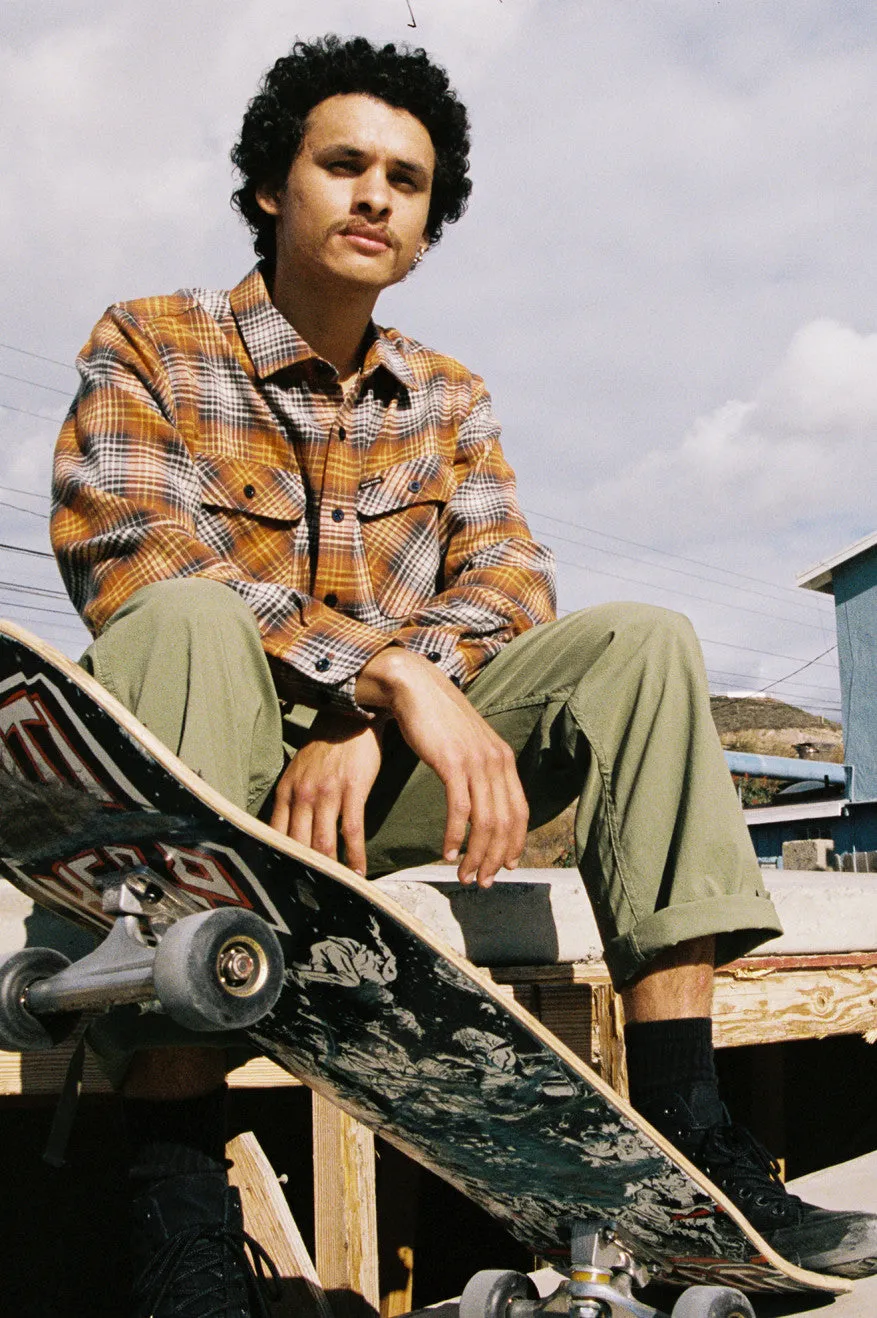 Bowery Lightweight Ultra Soft L/S Flannel - Terracotta/Black sold by Brixton product image thumbnail 2