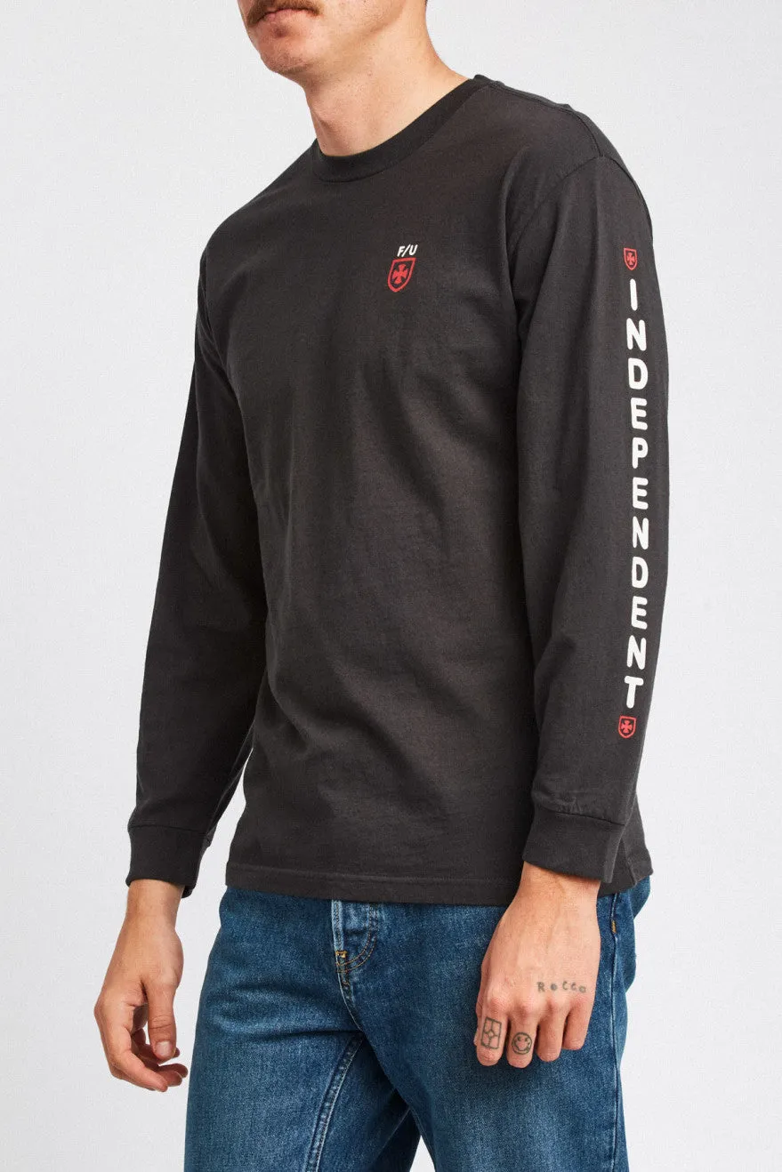 Frame L/S Standard Tee - Washed Black sold by Brixton