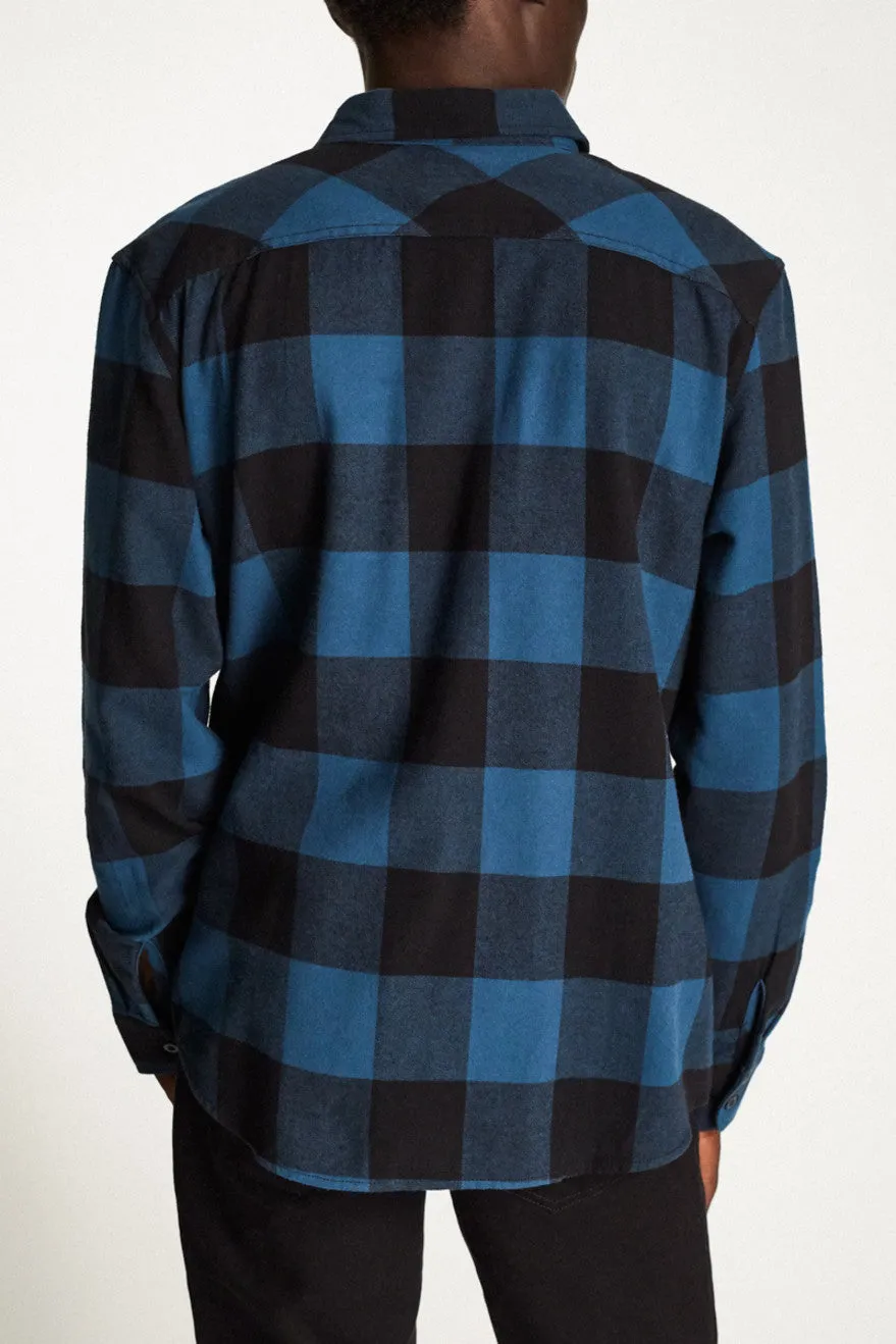 Bowery Lightweight L/S Flannel - Black/Teal sold by Brixton product image thumbnail 3