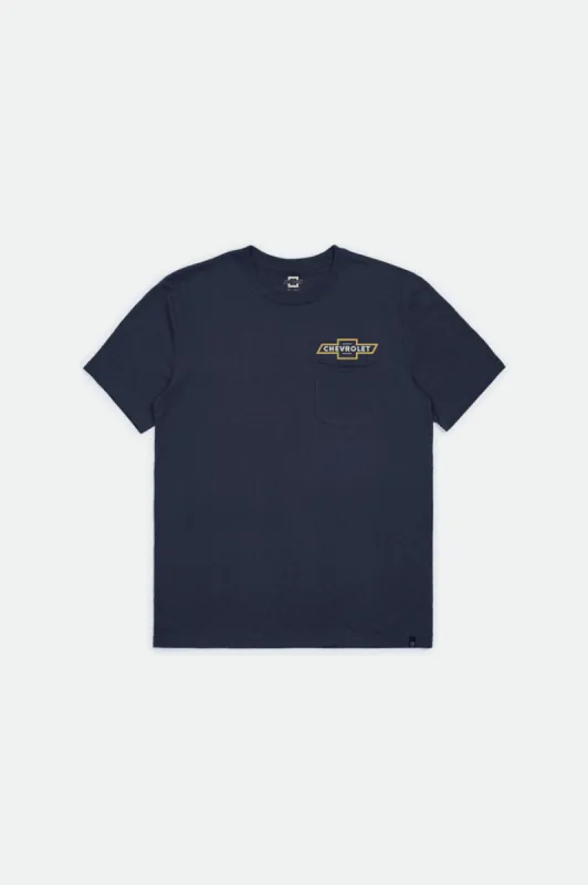 Bowtie S/S Pocket - Deluxe Navy sold by Brixton