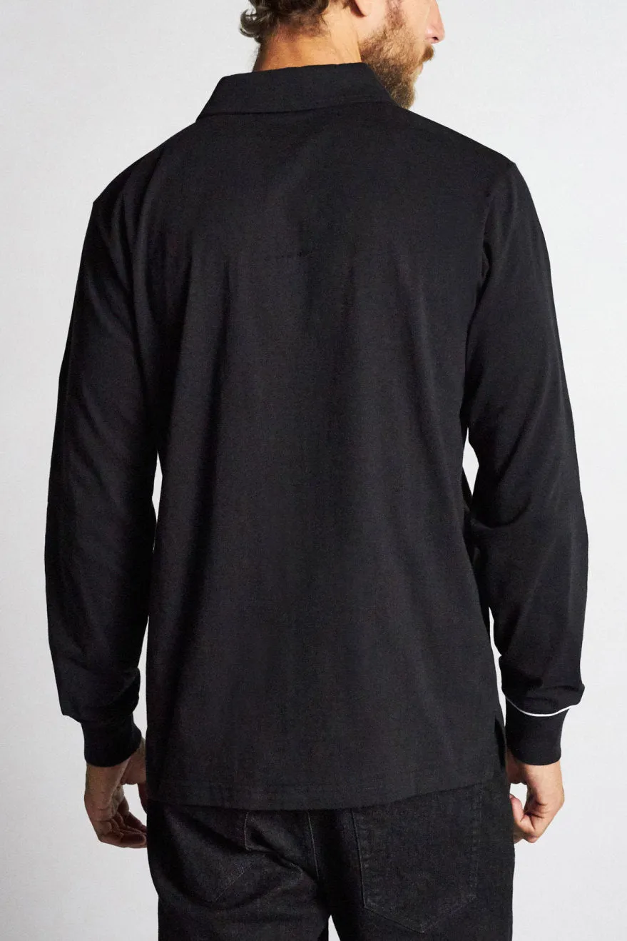 Carlos L/S Polo Knit - Black/White sold by Brixton product image thumbnail 3