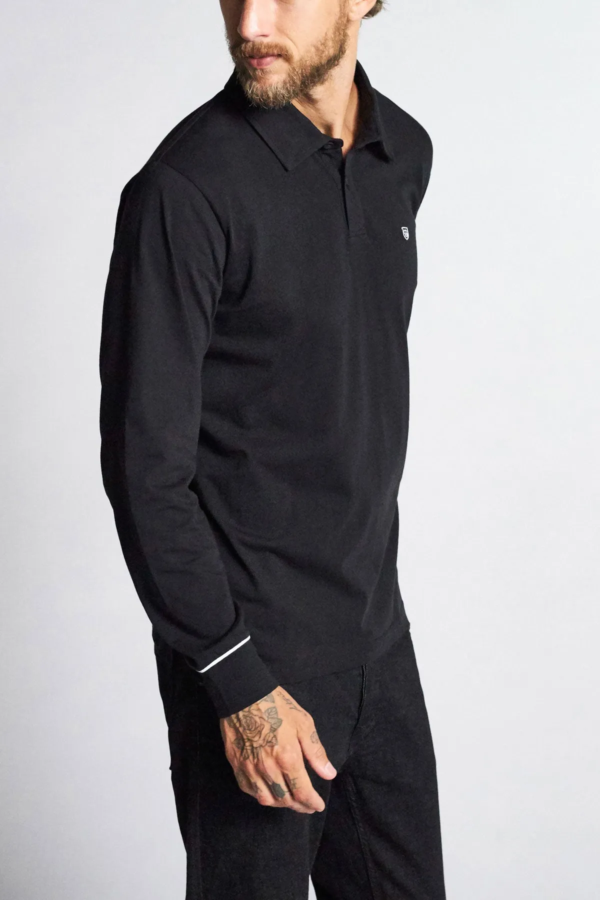 Carlos L/S Polo Knit - Black/White sold by Brixton product image thumbnail 4