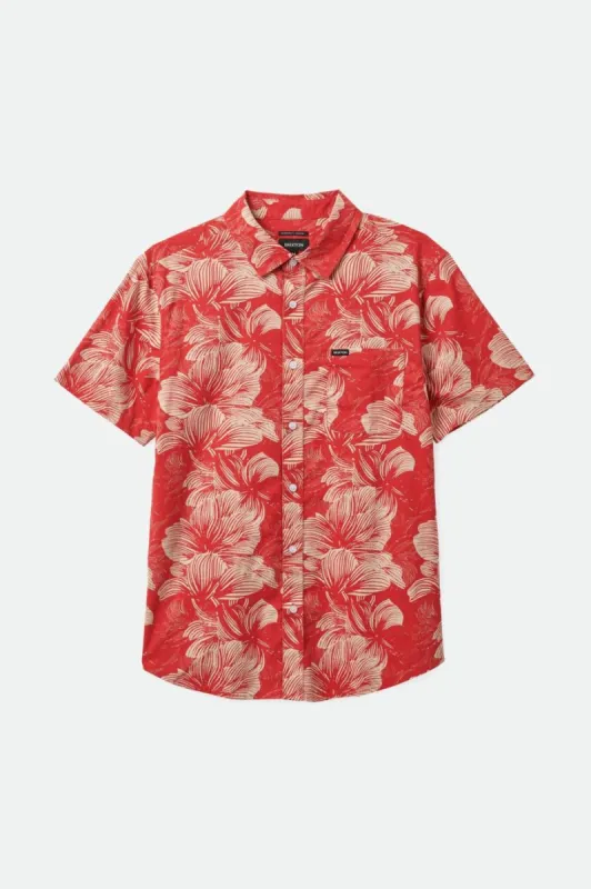Charter Print S/S Woven Shirt - Casa Red/Oatmilk Floral sold by Brixton