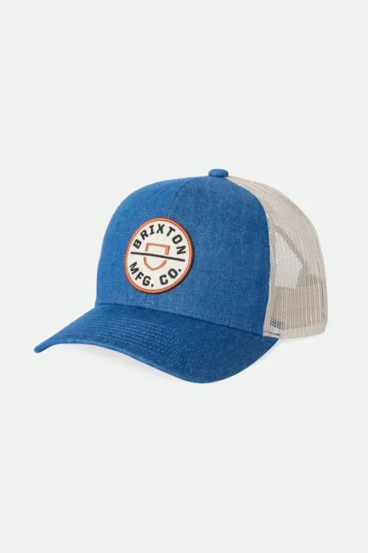 Crest Netplus MP Trucker Hat - Denim/Whitecap sold by Brixton