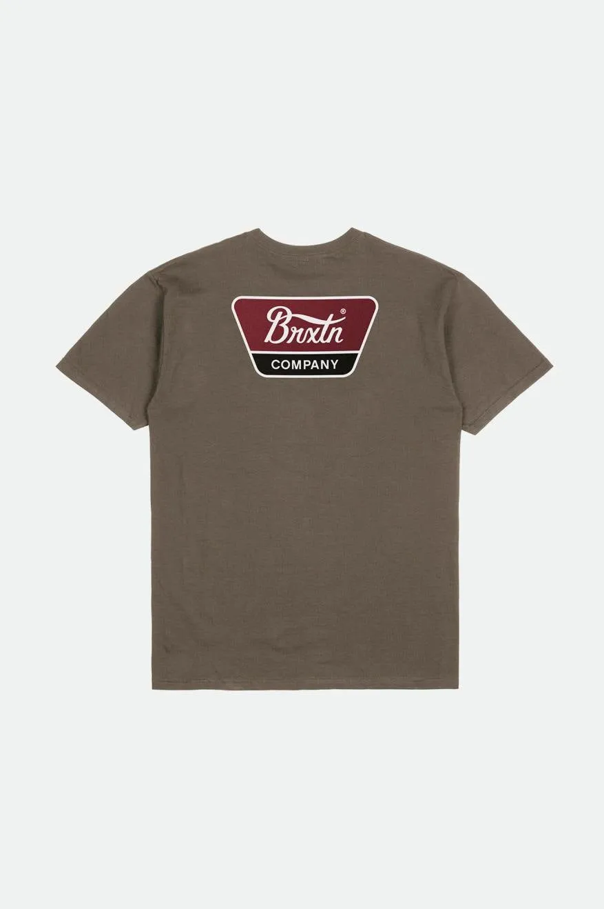 Linwood S/S Standard Tee - Dark Earth/Island Berry/Black sold by Brixton