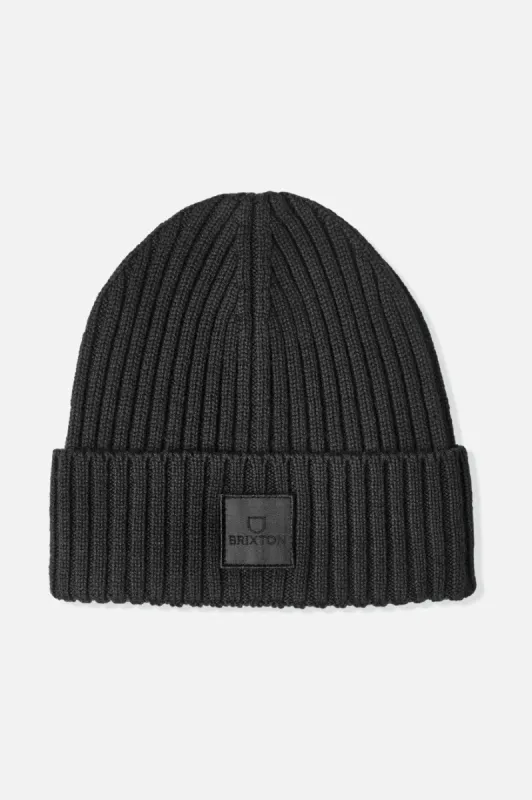 Alpha Square Merino Wool Beanie - Black sold by Brixton
