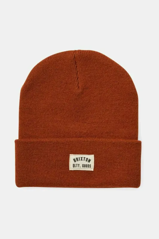 Woodburn Watch Cap Beanie - Rust Orange sold by Brixton