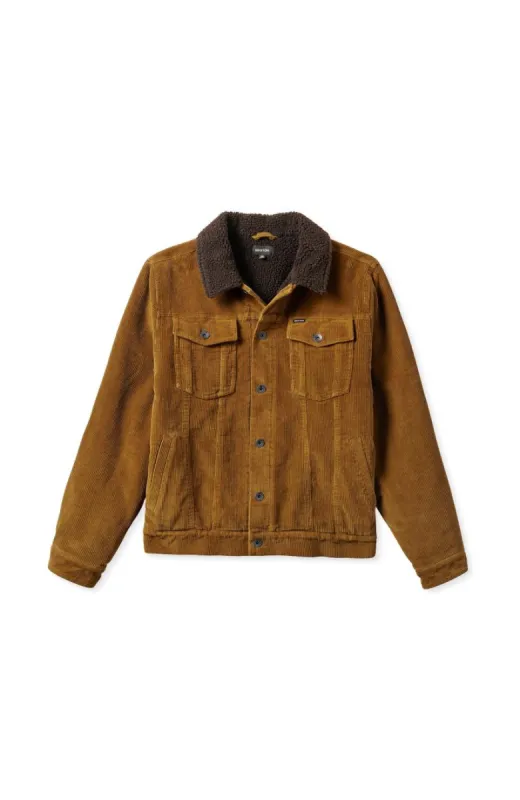 Cable Sherpa Lined Trucker Jacket - Brass sold by Brixton