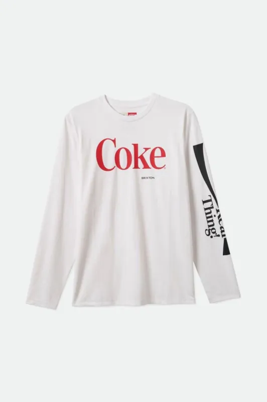 Coca-Cola Real Thing L/S Tailored Tee - White made by Brixton