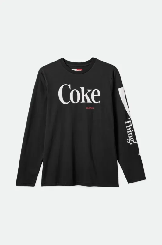 Coca-Cola Real Thing L/S Tailored Tee - Black made by Brixton