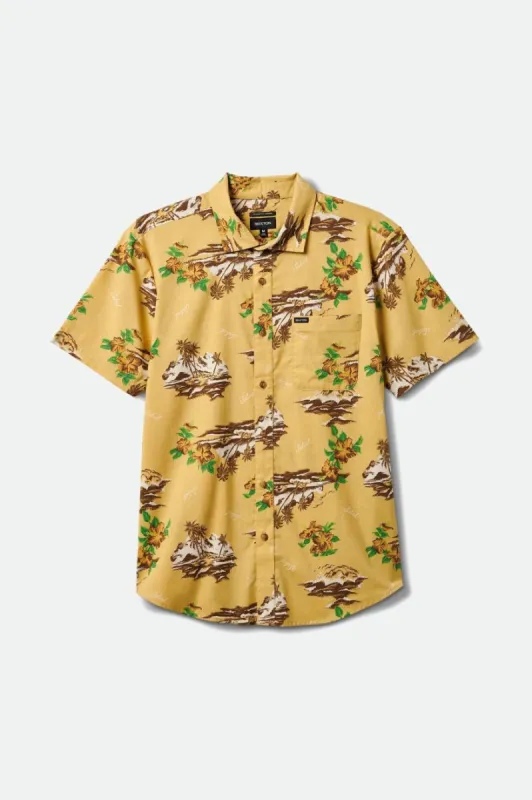 Charter Print S/S Woven - Straw/Paradise sold by Brixton
