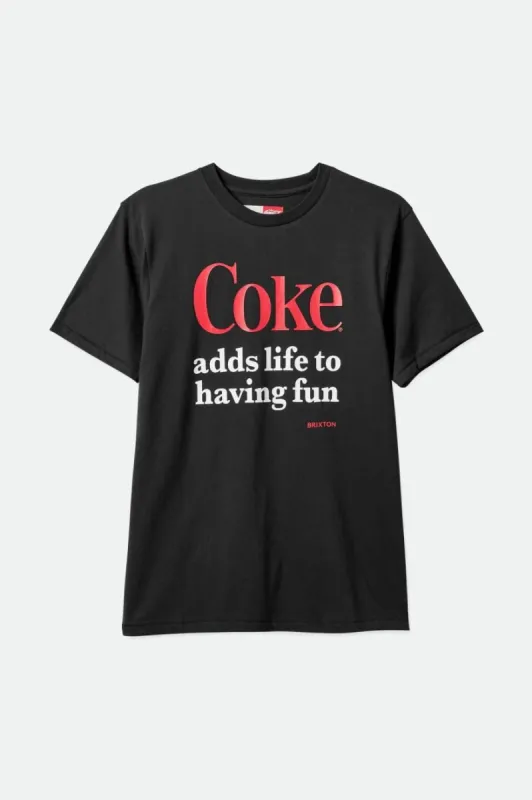 Coca-Cola Having Fun S/S Tailored Tee - Black sold by Brixton