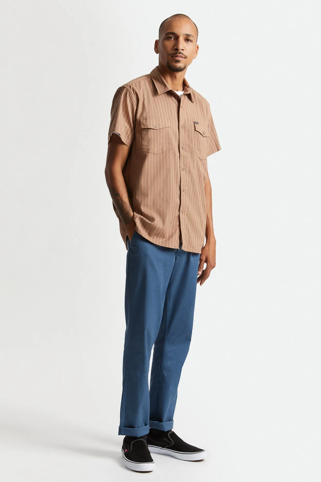 Olson Utility S/S Woven - Twig/Apricot Jam sold by Brixton product image thumbnail 2