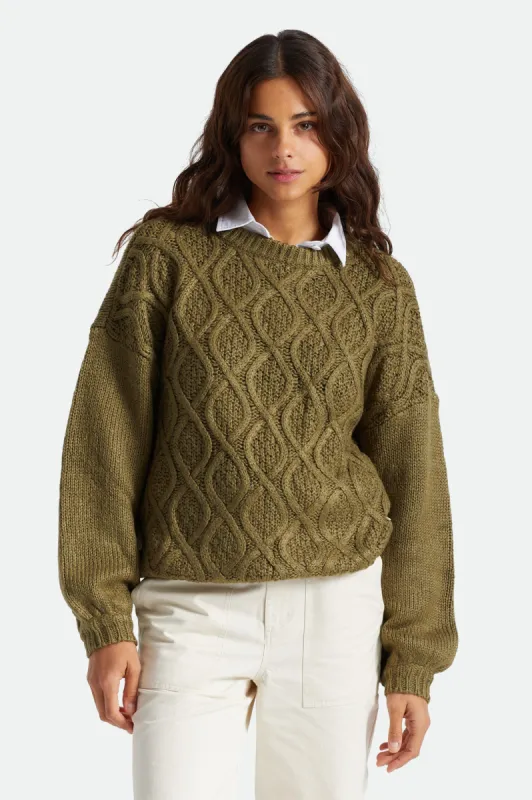 Sheffield Sweater - Military Olive sold by Brixton