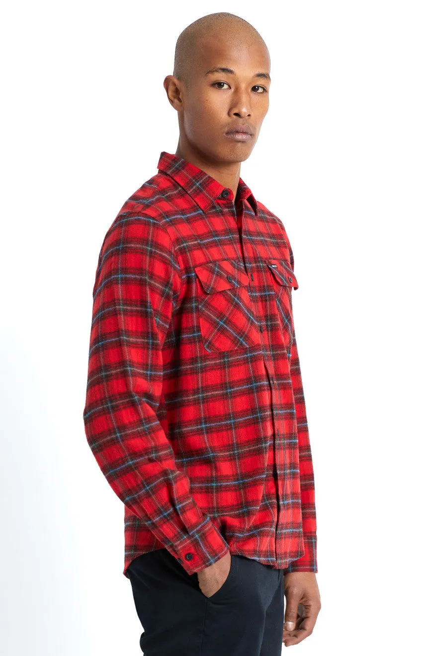 Bowery Lightweight L/S Flannel - Red/Black sold by Brixton product image thumbnail 3