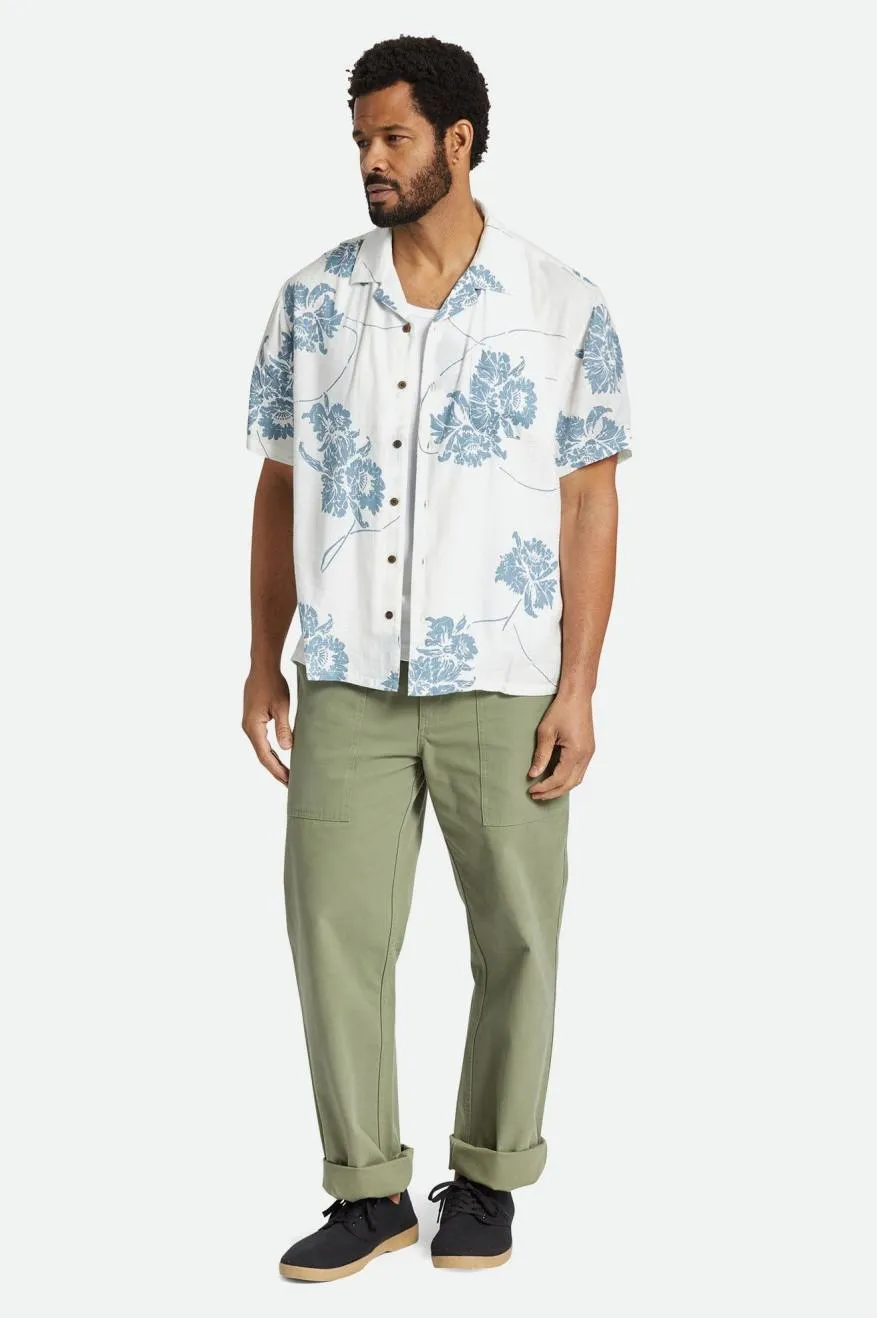 Bunker Slub S/S Woven Shirt - Off White/Dusty Blue sold by Brixton product image thumbnail 3