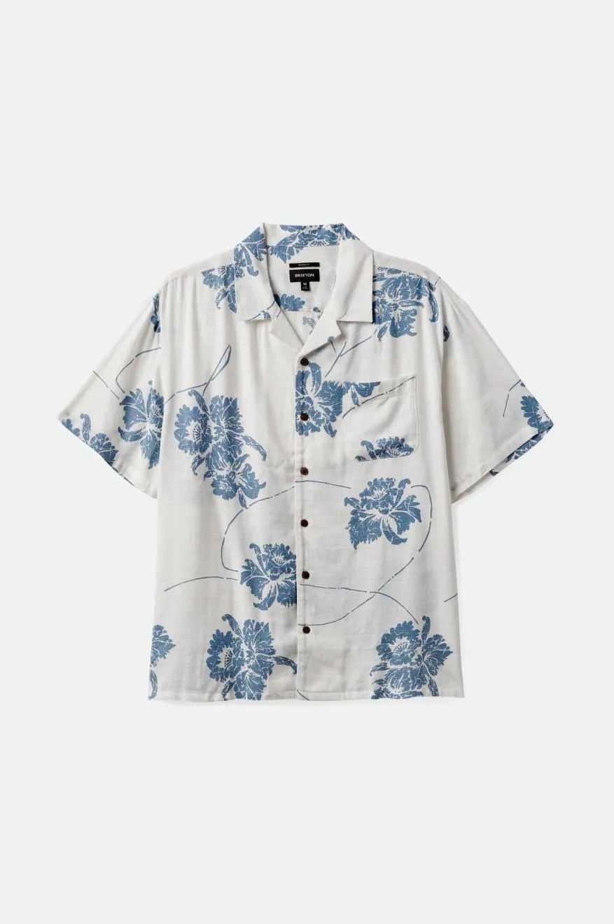 Bunker Slub S/S Woven Shirt - Off White/Dusty Blue sold by Brixton product image thumbnail 4