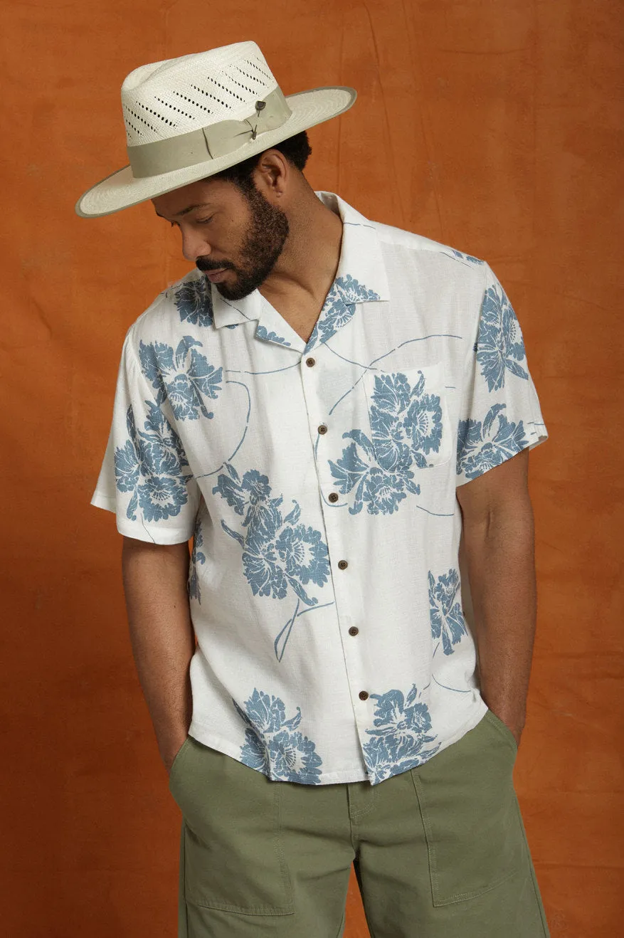 Bunker Slub S/S Woven Shirt - Off White/Dusty Blue sold by Brixton product image thumbnail 2