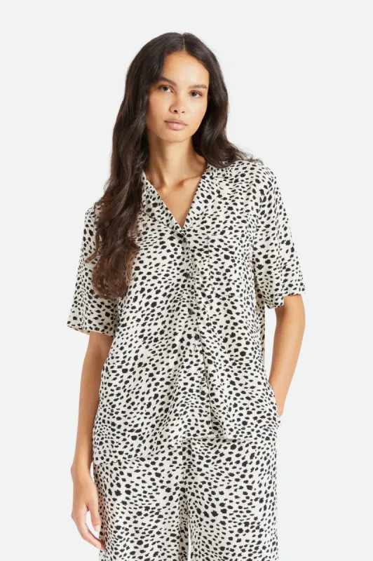 Bunker Cheetah Boyfriend S/S Woven - Beige sold by Brixton