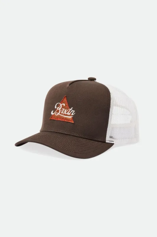 Earlston Netplus MP Trucker Hat - Dark Earth/Off White sold by Brixton