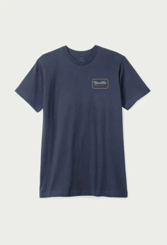 Grade S/S Standard T-Shirt - Washed Navy/Beige/Washed Copper sold by Brixton