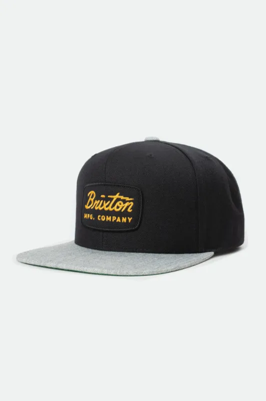 Jolt Snapback - Black/Heather Grey sold by Brixton
