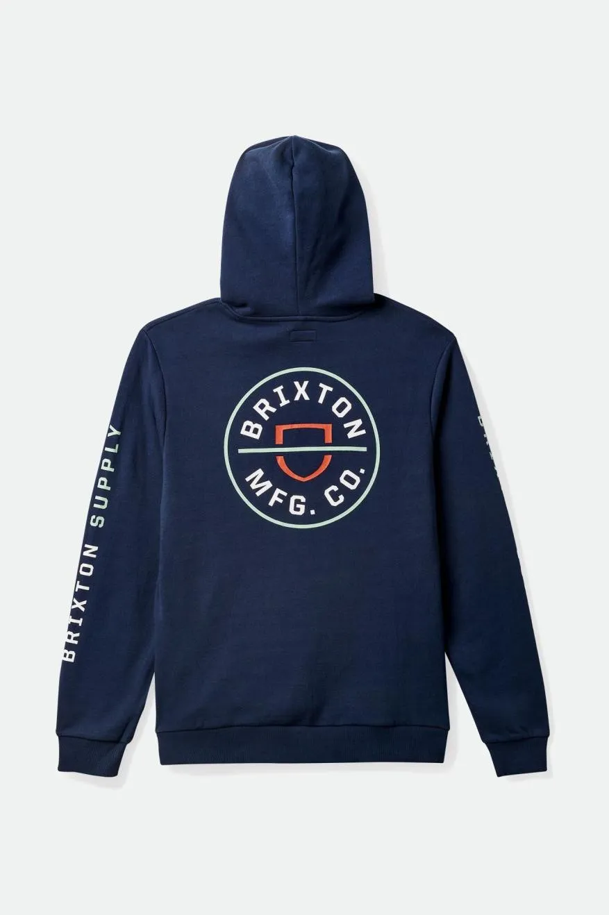 Crest Hood - Washed Navy/White/Mineral Grey sold by Brixton product image thumbnail 4