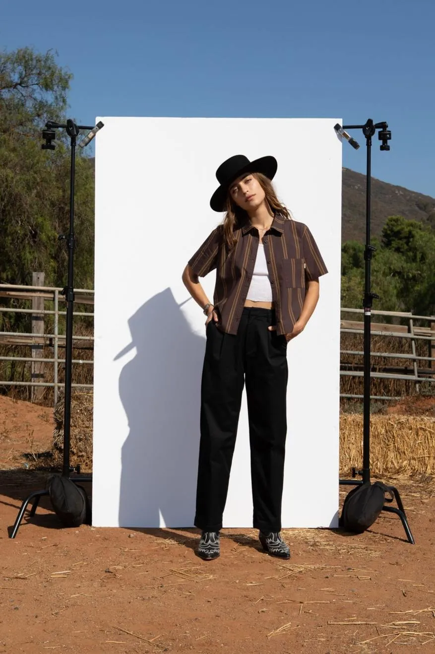 Sidney Boxy S/S Woven - Seal Brown sold by Brixton product image thumbnail 2