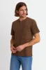 Hilt S/S Henley Knit - Dark Khaki/Brown sold by Brixton