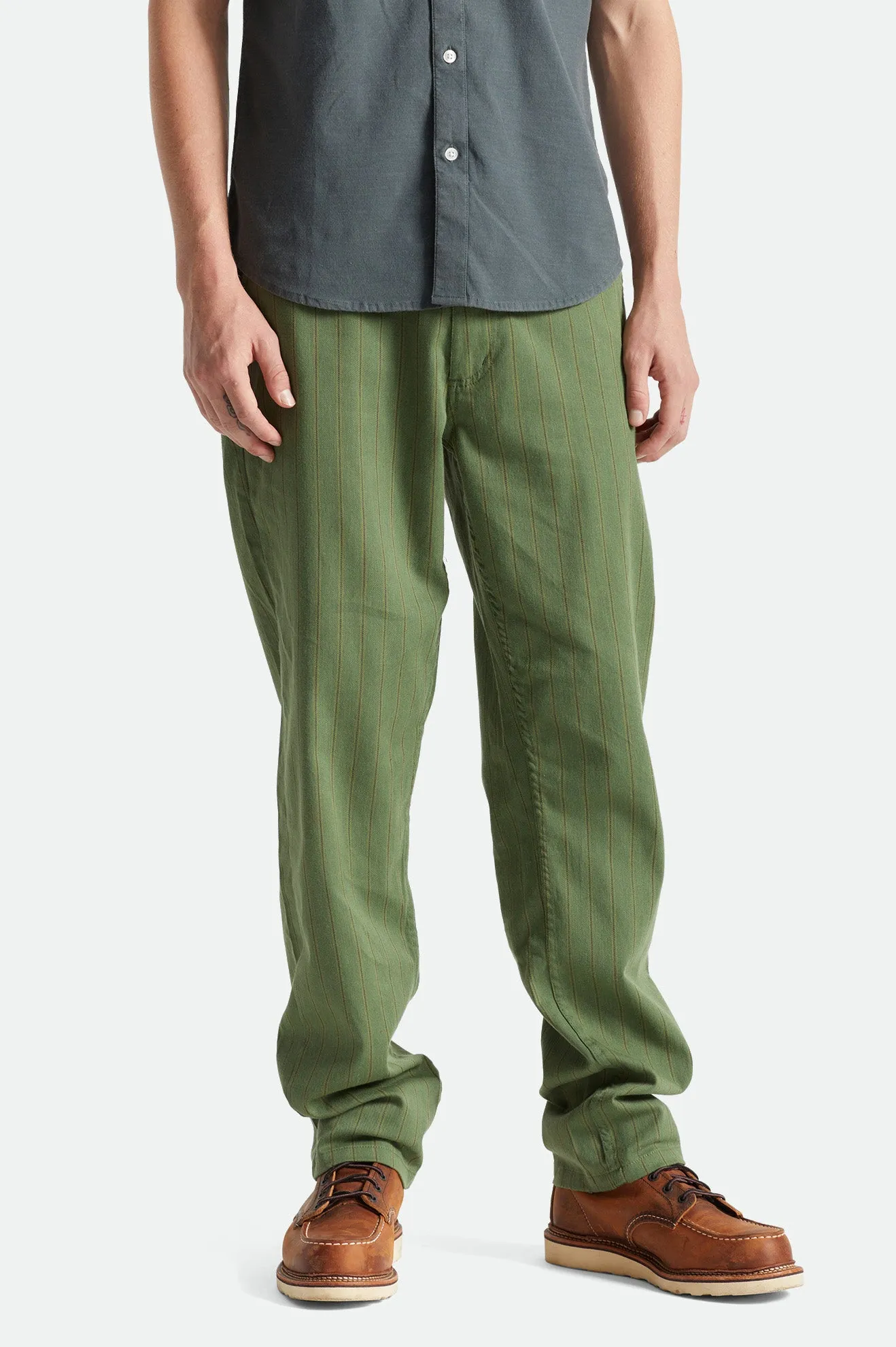 Choice Chino Pant - Clover Green Stripe sold by Brixton