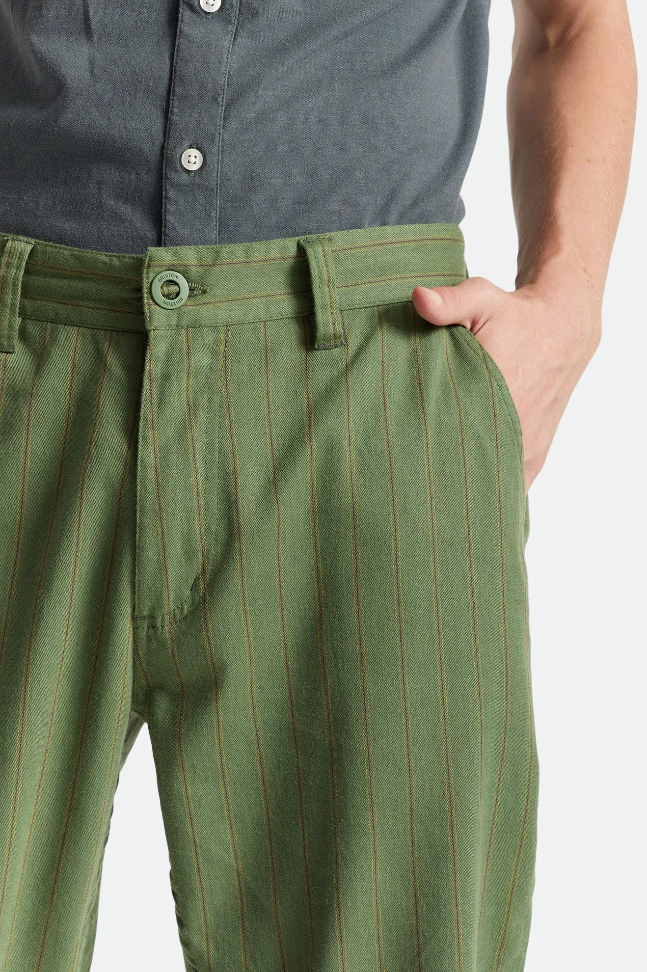 Choice Chino Pant - Clover Green Stripe sold by Brixton product image thumbnail 5