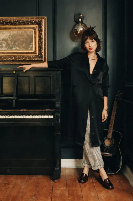 Satin Blazer Shirtdress - Black sold by Brixton