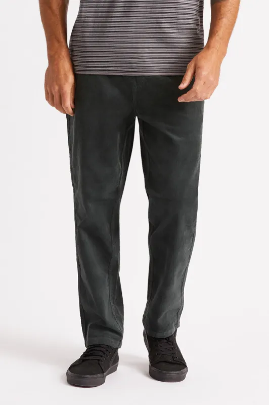 Steady Taper Elastic Waistband Pant - Washed Black Corduroy sold by Brixton