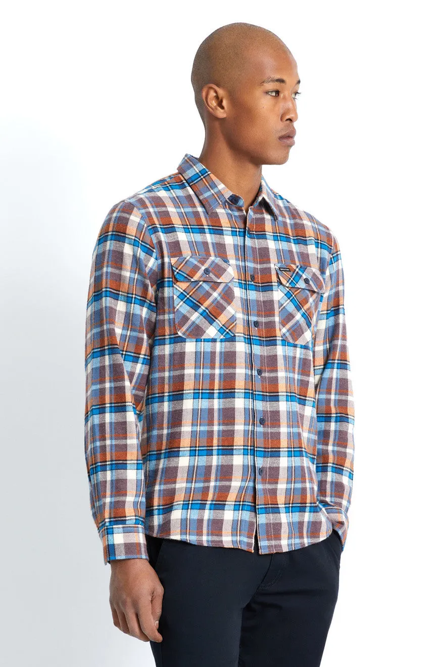 Bowery Lightweight L/S Flannel - Blue/Orange sold by Brixton product image thumbnail 3