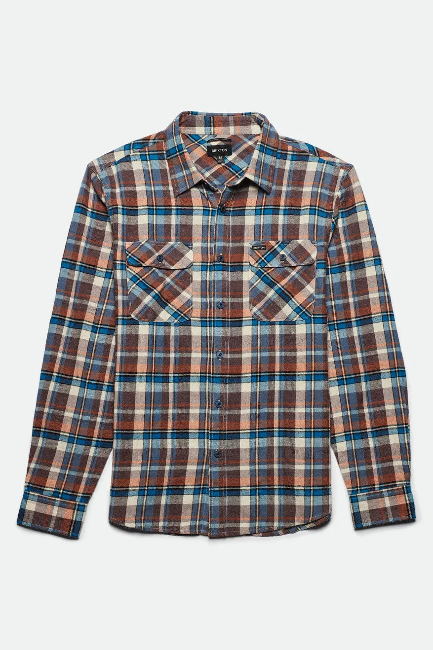 Bowery Lightweight L/S Flannel - Blue/Orange sold by Brixton product image thumbnail 5