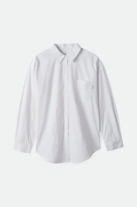 Sidney Oversized L/S Shirt - White sold by Brixton