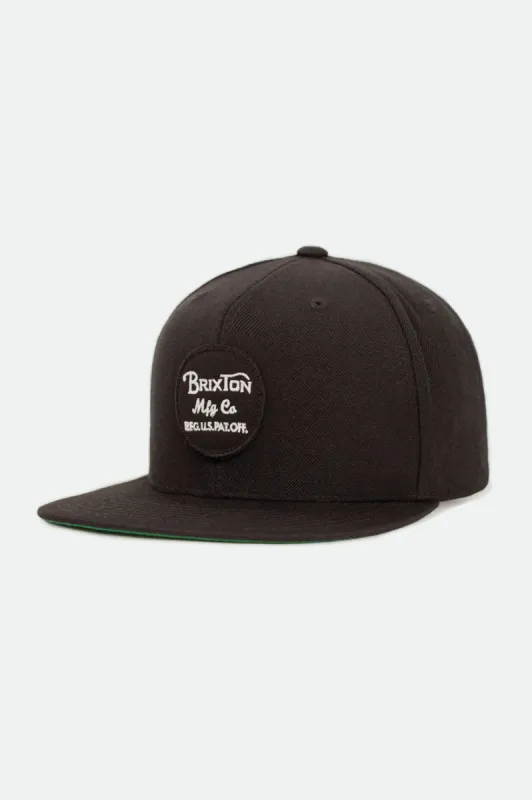 Wheeler Snapback - Black sold by Brixton