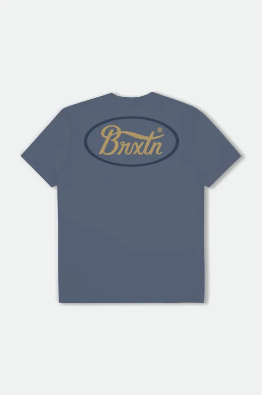 Parsons S/S Tailored Tee - Flint Blue/Antelope/Deep Sea sold by Brixton