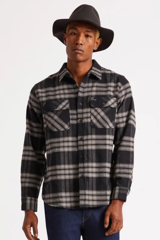 Bowery L/S Utility Flannel - Black/Charcoal sold by Brixton