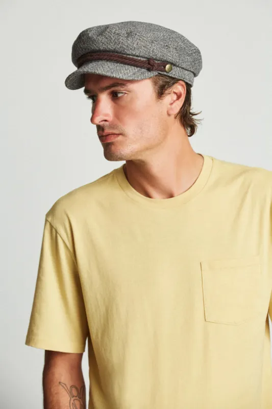 Fiddler Cap - Heather Grey/Cream sold by Brixton