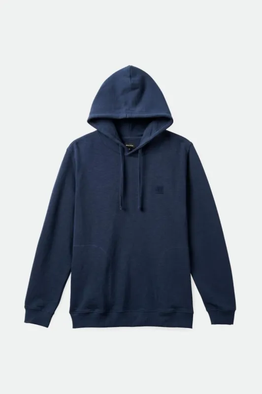Alpha Square Slub French Terry Hood - Washed Navy made by Brixton