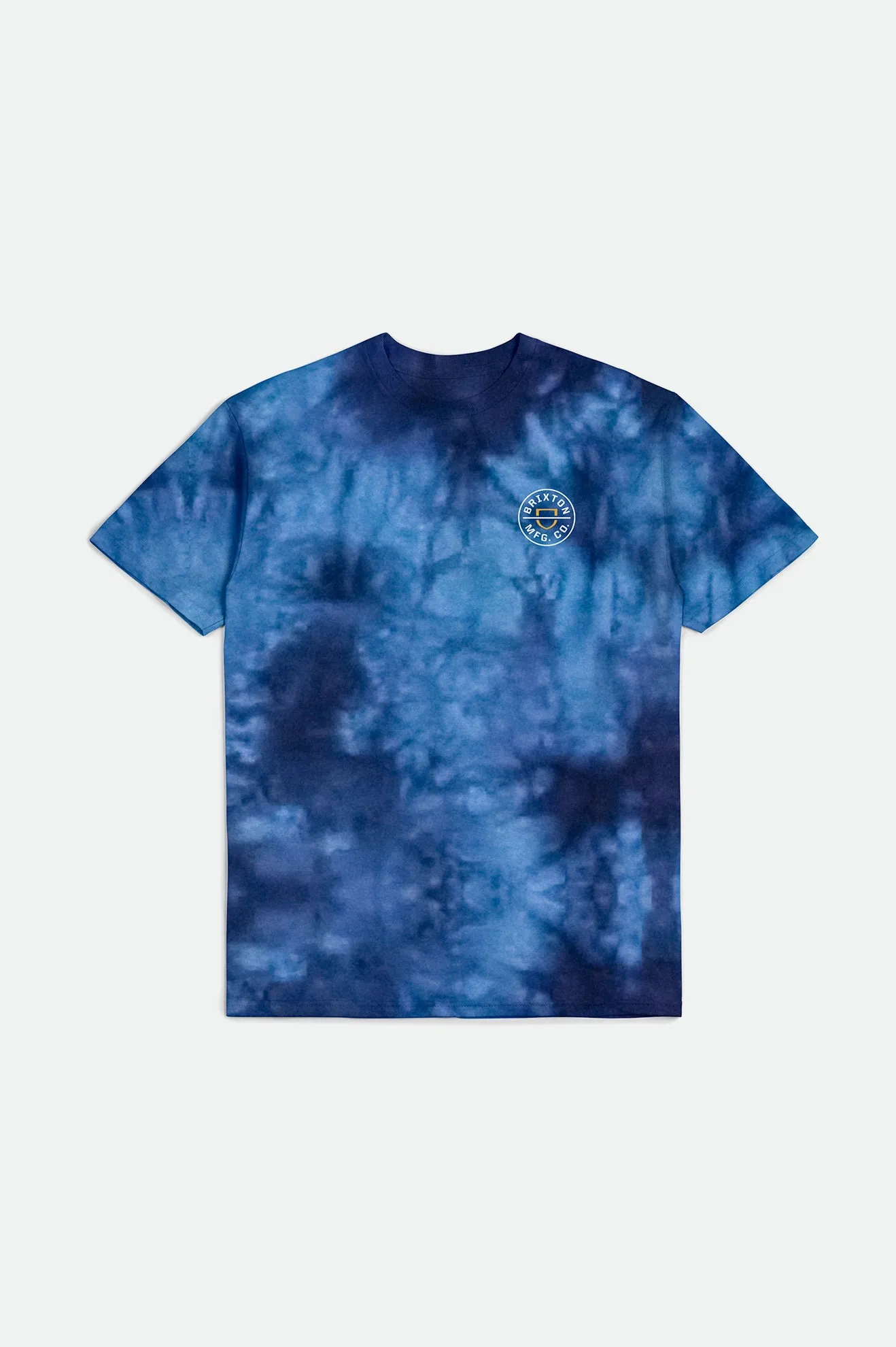 Crest II S/S Standard Tee - Navy/Sky Blue Cloud Wash sold by Brixton