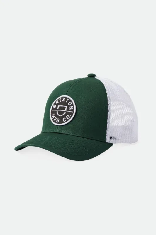 Crest Netplus MP Trucker Hat - Spruce/White sold by Brixton