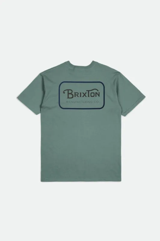 Grade S/S Standard Tee - Chinois Green/Washed Navy/Washed Black sold by Brixton