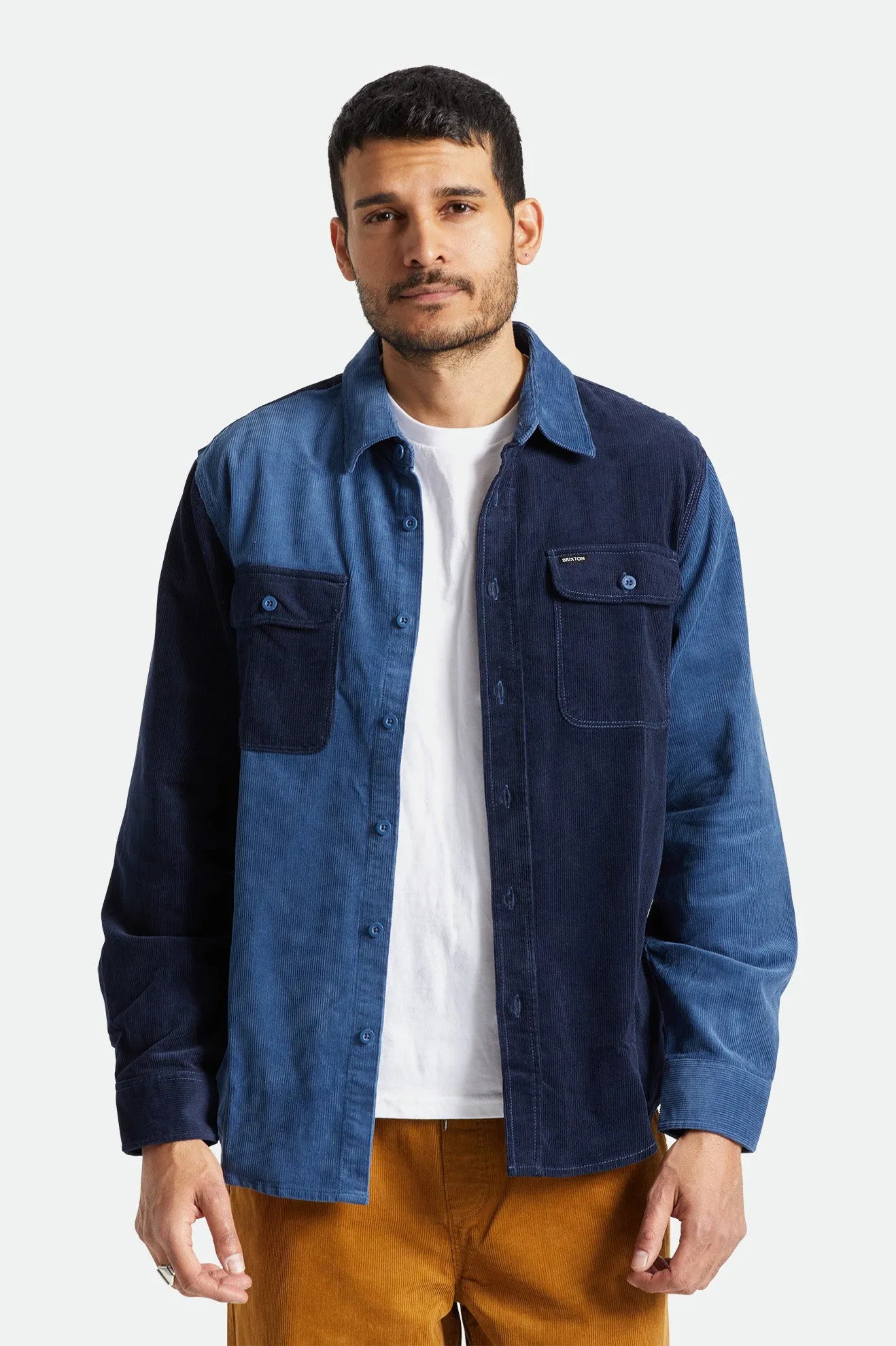 Bowery Corduroy L/S Flannel - Joe Blue/Navy sold by Brixton