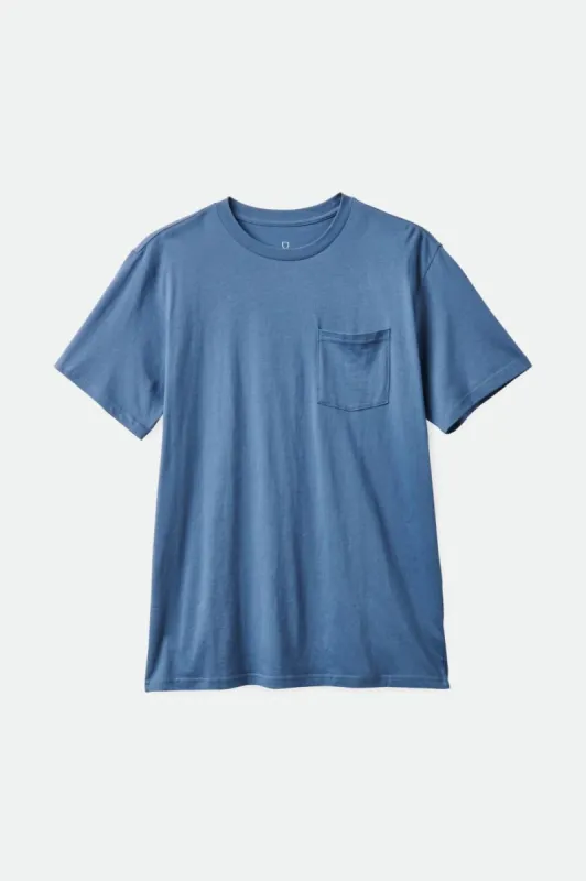 Premium Cotton S/S Pocket Tee - Pacific Blue sold by Brixton