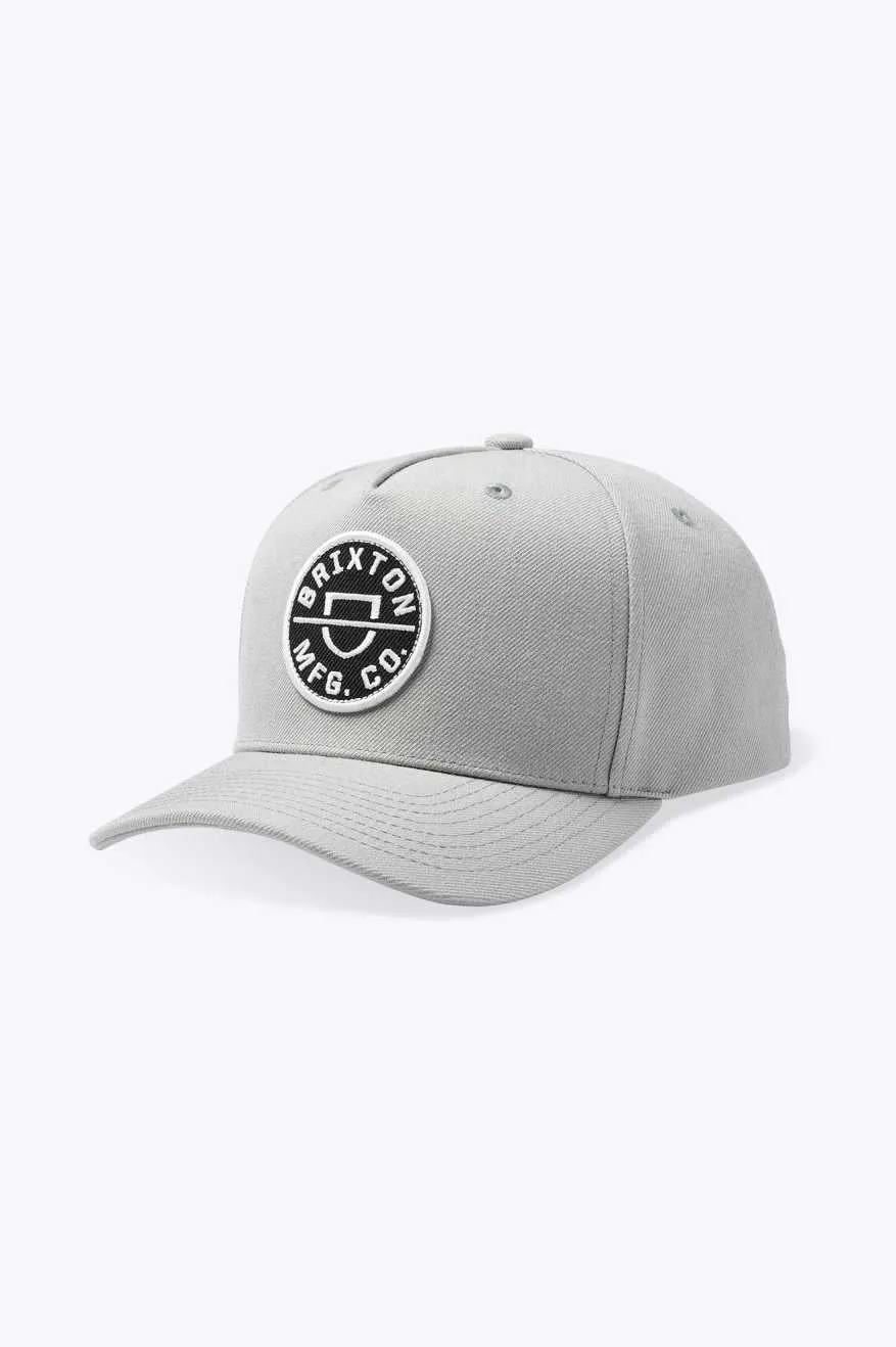 Crest Netplus Snapback - Cinder Grey sold by Brixton